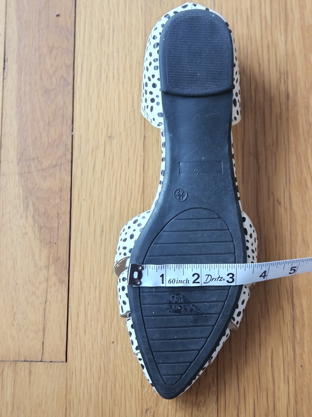 Size 12 Black & White Polka Dot Pointed Toe | Chic Slip-On Flats - Picture 8 of 10